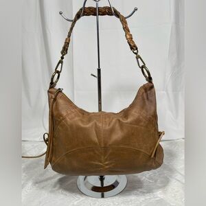 Hobo International Tan Leather Boho Distressed Bag.